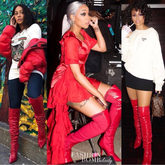 FENDI Rockoko 100mm Thigh-High Boots Red - Picture 13 of 16